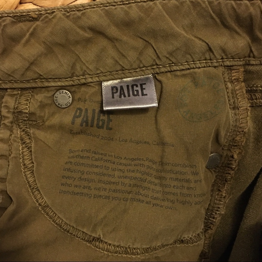 PAIGE ARMY GREEN ZIP-LEG MARLEY JEANS—LIKE NEW!!! - Picture 6 of 8